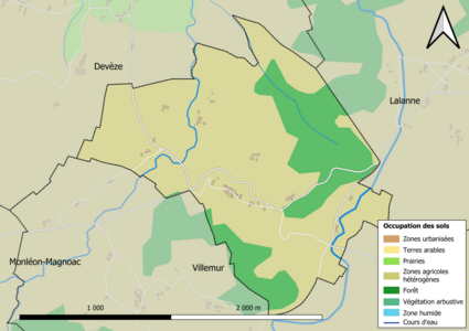 Mappa a colori che mostra l'uso del suolo.