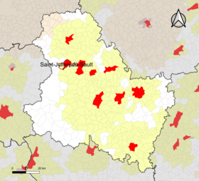 Posizione dell'area di attrazione di Saint-Julien-du-Sault nel dipartimento della Yonne.