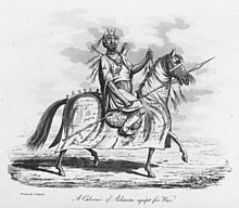 Caboceer (Chief) of Ashanti equipped for war. Image was engraved in the early nineteenth century A Caboceer of Ashantee equipt for war by James Wyld I.jpg
