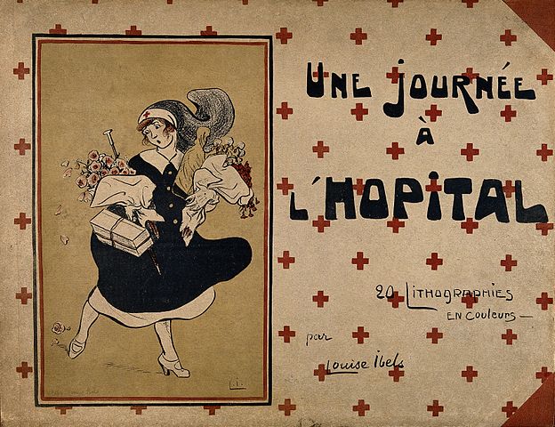 624px-A_pretty_nurse_bearing_gifts_and_flowers_on_her_way_to_work,_Wellcome_V0015702.jpg (624×480)