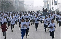 2013 Afghanistan Countrywide Race Against Corruption organized by Afghan Anti-Corruption Network, where thousands of Afghan youth took part to pressure the government for reform.