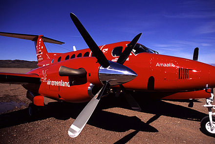 Air Greenland's Beechcraft Super King Air (named Amaalik) is used for ambulance flights for the Greenlandic Government.