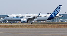 A320neo op zijn eerste vlucht