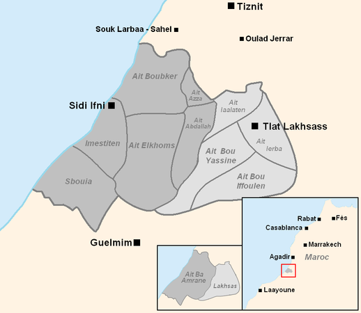 Carte des Aït Baâmrane et des Lakhsass.