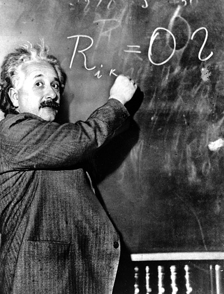 File:Albert Einstein writing on a blackboard in Pasadena (1931).jpg