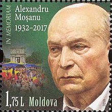 Alexandru Moşanu 2018 stamp of Moldova.jpg