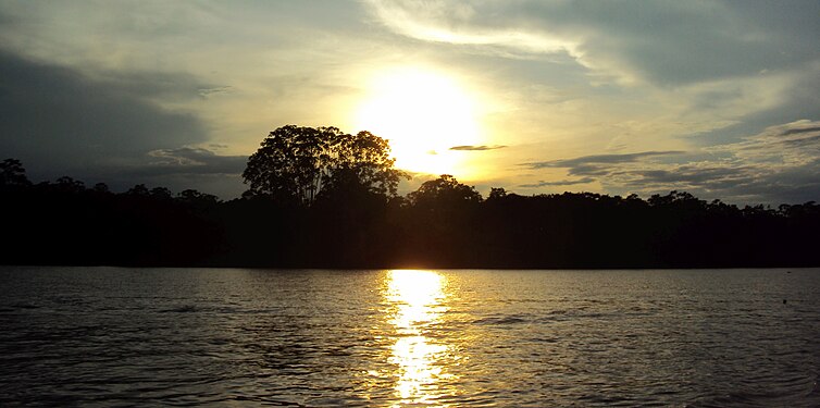 Sunset over the Amazon River