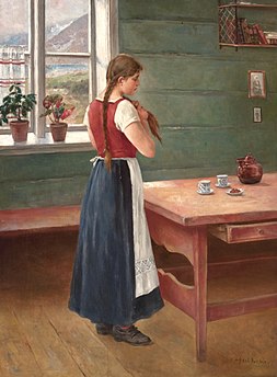 Pige i køkkenet