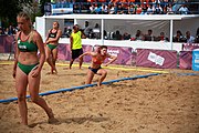 Deutsch: Beachhandball bei den Olympischen Jugendspielen 2018 in Buenos Aires; Tag 7, 13. Oktober 2018; Mädchen, Spiel um Platz Drei – Ungarn-Niederlande 2:0 English: Beach handball at the 2018 Summer Youth Olympics in Buenos Aires at 13 October 2018 – Girls Bronze Medal Match – Hungary-Netherlands 2:0 Español: Handball de playa en los Juegos Olimpicos de la Juventud Buenos Aires 2018 en 13 de octubre de 2018 – Partido por la medalla de bronce femenino - Hungría-Países Bajos 2:0