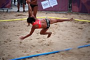 Deutsch: Beachhandball bei den Olympischen Jugendspielen 2018; Tag 5, 10. November 2018; Mädchen, Hauptrunde - Chinese Taipei (Taiwan)-Niederlande 1:2 English: Beach handball at the 2018 Summer Youth Olympics at 11 October 2018 – Girls Main Round – Chinese Taipei (Taiwan)-Netherlands 1:2