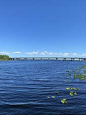 Mouth of Black Creek where it meets the St. Johns River with the U.S. 17 bridge in the background Black Creek and US17.jpg