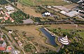 Deutsch: Blick über den Elbauenpark und die Hochschule Magdeburg-Stendal