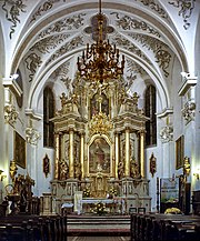 El políptico barroco de la Basilica St Nicolaus , Bochnia, Polonia.