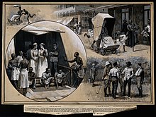 Four scenes from the first English hospital in Mozambique. Boer War; four scenes from the first English hospital in Bei Wellcome V0015560.jpg