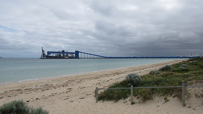 Kwinana Beach and the CBH grain jetty, Western Australia