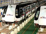 Alstom Metropolis trains in Sengkang Depot