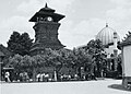 The tower and domed mosque main building.