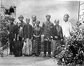 Migrantes javaneses traídos de las Indias Orientales.  Foto de 1880-1900