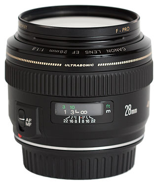 <span class="mw-page-title-main">Canon EF 28mm lens</span> 35 mm camera lens