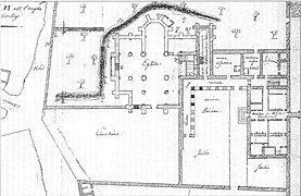 Plan des bâtiments de l'ancienne abbaye.
