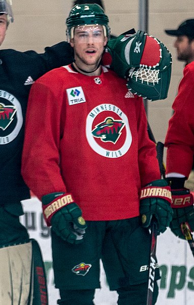File:Charlie Coyle at Minnesota Wild open practice at Tria Rink in St Paul, MN.jpg