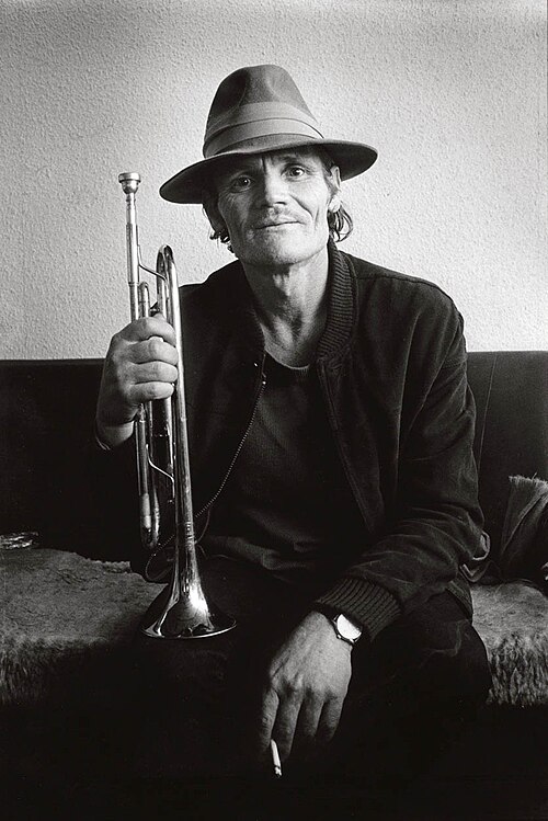 "Shipbuilding" features a trumpet solo by Chet Baker (pictured in 1983).