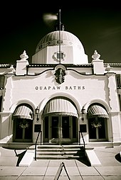 The Quapaw Bathhouse, along Hot Springs' famed "Bathhouse Row" ChrisLitherlandQuapaw.jpg