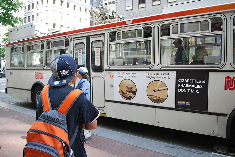 File:Cigarettes & Pharmacies Don't Mix ad campaign in San Francisco, June 2008.jpg