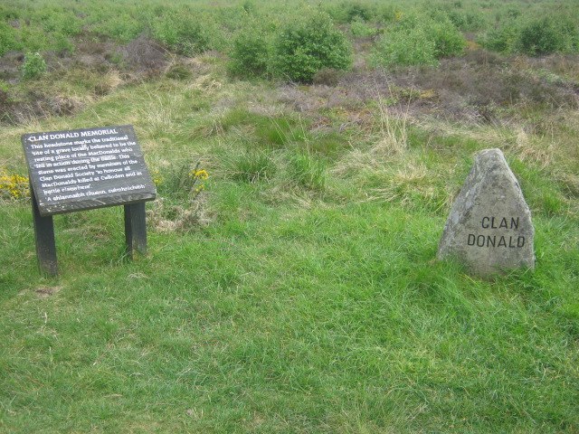 Clan Donald grave marker at the site of the Battle of Culloden