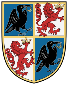 Coat of arms of John Hunyadi. Coa Hungary Family Hunyadi Janos (extended) v2.svg