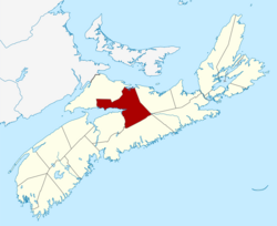 Location of Colchester County, Nova Scotia