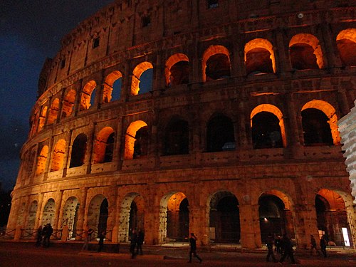 Colosseum in rome at night