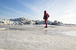Sea ice, frozen Sea of Azov
