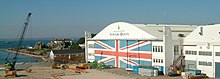 British Hovercraft Corporation hangar at East Cowes Cowes 03.jpg