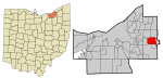 Cuyahoga County Ohio incorporated and unincorporated areas Moreland Hills highlighted.svg