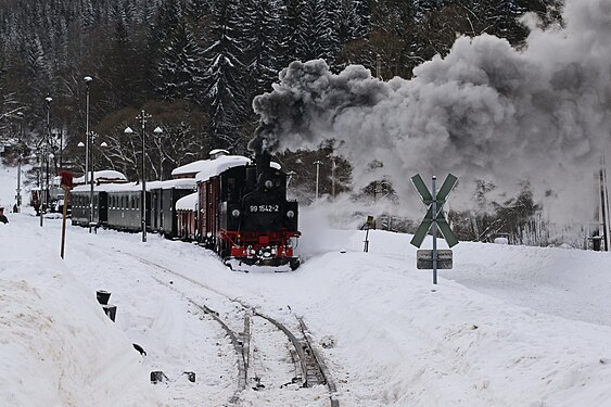 Dampfzug der Preßnitztalbahn. Erzgebirge, Sachsen 2H1A5484WI