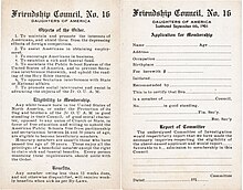 Daughters of America Friendship Council No 16 Application for Membership