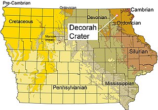 Decorah crater 4.7 million year old meteor crater in Iowa