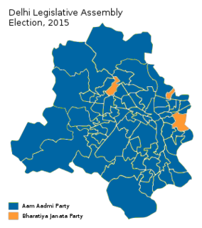 <span class="mw-page-title-main">2015 Delhi Legislative Assembly election</span> 2015 state assembly elections in Delhi