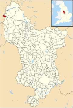 Карта округа Дербишира в Великобритании с выделением Chisworth.svg