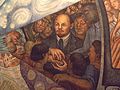 Детайл от Човекът, регулаторът на вселената, фреска в Дворец на изящните изкуства, изобразяваща Владимир Ленин