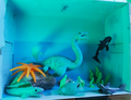 Diorama con elementos submarinos, do primeiro ciclo de educación primaria