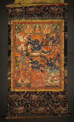 Thanka with its backing and (above) cover
