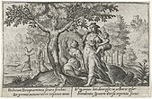 ローティスの枝を折るドリュオペー　17世紀のオウィディウス『変身物語』の挿絵 1602年-1607年