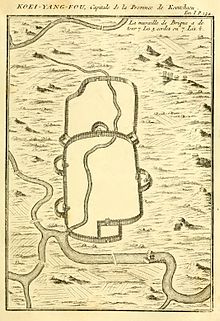 The map of Koei-yang-fou in Du Halde's 1736 Description of China.