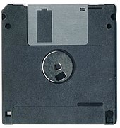 Rückseite einer 3,5-zoll-Diskette