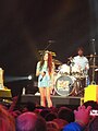 Eliza Doolittle, performing in the Big Top Arena at the Isle of Wight Festival 2011, held in Seaclose Park, Newport, Isle of Wight.