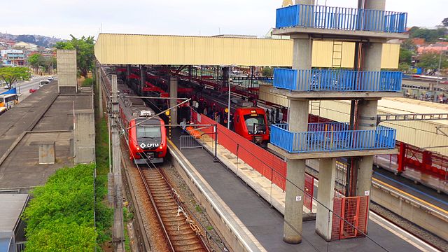 CPTM - LINE 12 SAPFIRA BACK AT BRÁS STATION - Train movement 