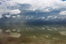 Etosha Pan during wet season, Etosha Lookout/Halali Etosha Pan Water.jpg