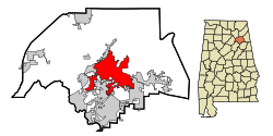 Location of Gadsden in Etowah County, Alabama